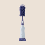 CEPILLO LIMPIADOR DE TETEROS EN SILICONA 3 EN 1 - MORADO LAVANDA Y AZUL