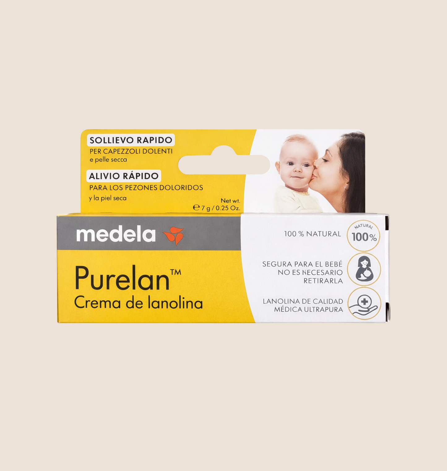 MADELA PURELAN™ - CREMA DE LANOLINA - 100% NATURAL - CONT. 7g
