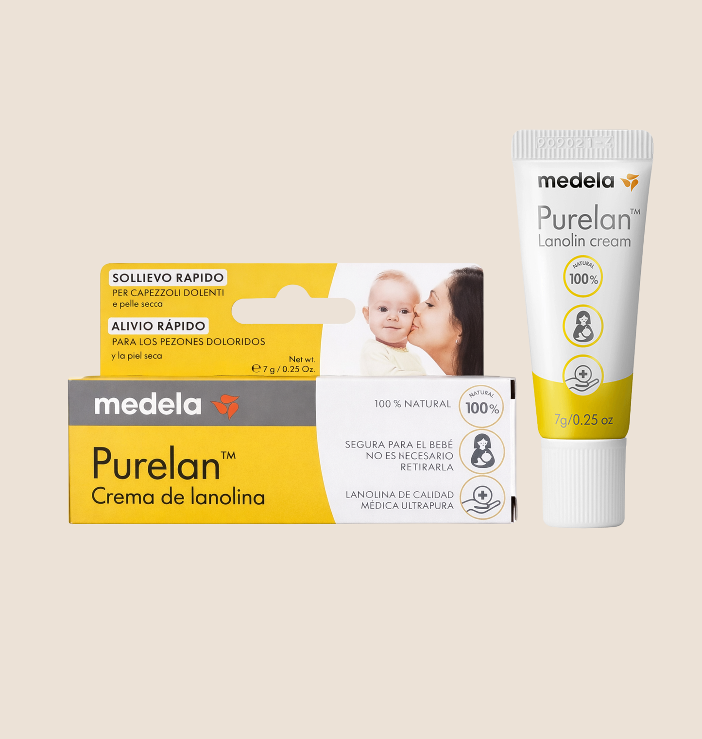 MADELA PURELAN™ - CREMA DE LANOLINA - 100% NATURAL - CONT. 7g