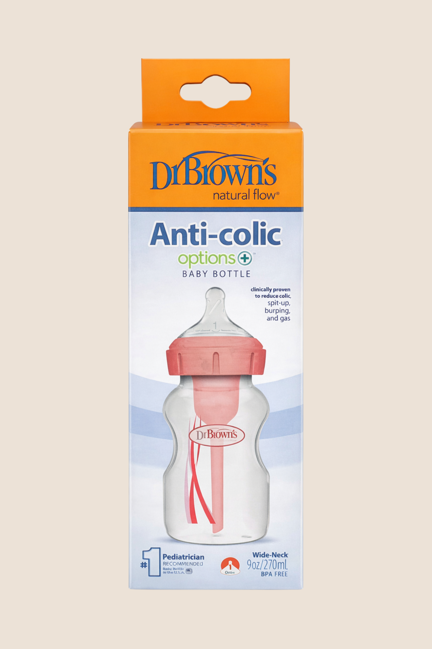 TETERO DR. BROWN’S OPTION+ - BOCA ANCHA - 270ML / 9oZ