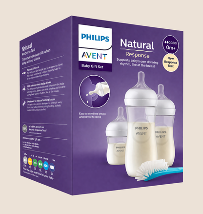 SET TETEROS PHILIPS AVENT NATURAL RESPONSE RECIEN NACIDO 4 PIEZAS