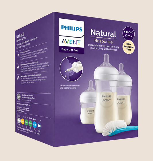 SET TETEROS PHILIPS AVENT NATURAL RESPONSE RECIEN NACIDO 4 PIEZAS