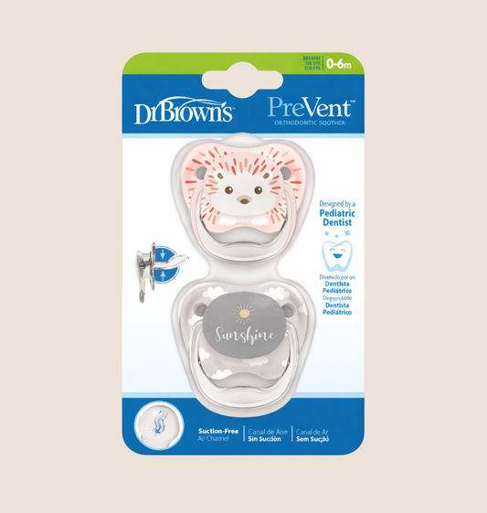 CHUPETES DR. BROWN’S PREVENT - DISEÑO ORTODONTICO 0-6 M