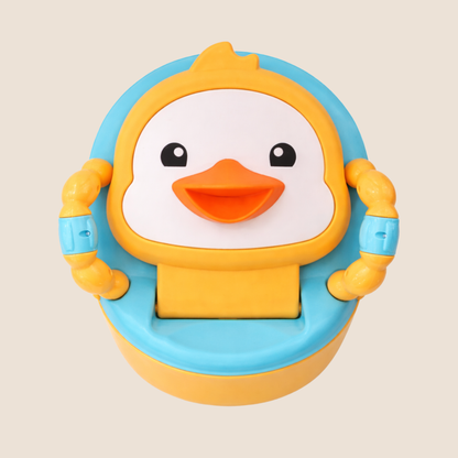 VASENILLA ENTRENADOR PARA BEBE DISEÑO DE PATITO CON RESPALDO