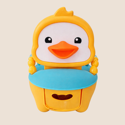VASENILLA ENTRENADOR PARA BEBE DISEÑO DE PATITO CON RESPALDO