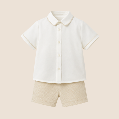 CONJUNTO BERMUDA Y CAMISA CON LINO BEBÉ