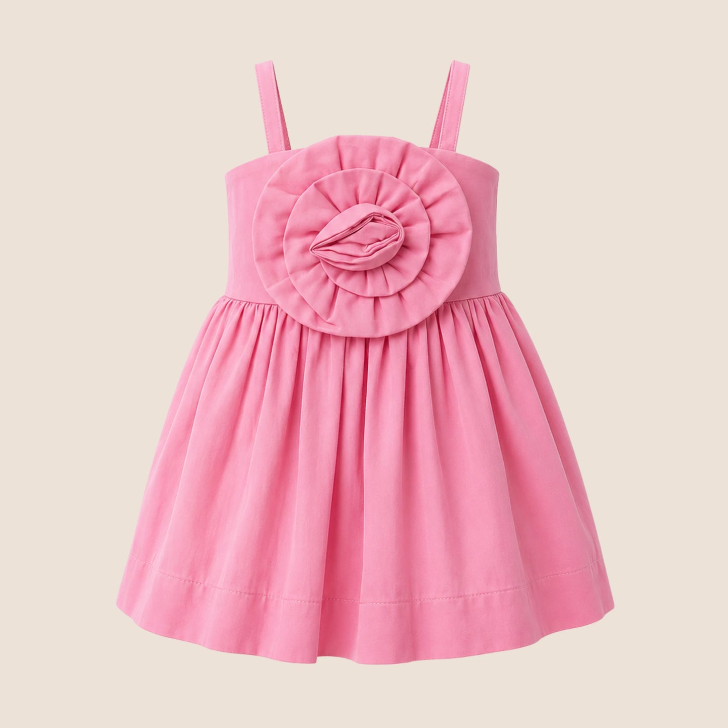 VESTIDO DE TIRANTES CON FLOR HEIDY KIDS - COLOR ROSADO