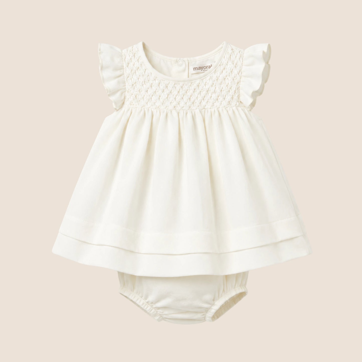 VESTIDO RIZO CON CUBREPAÑAL RECIEN NACIDA