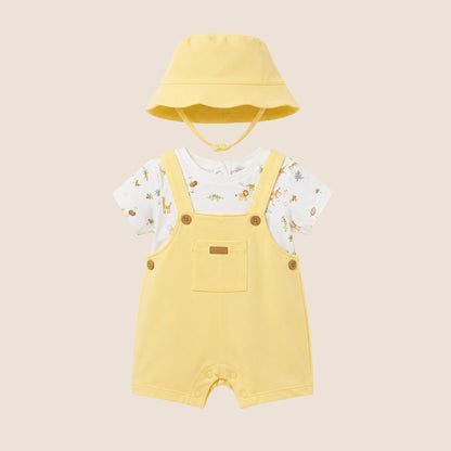 CONJUNTO PETO + GORRO SAFARI PARA BEBÉ