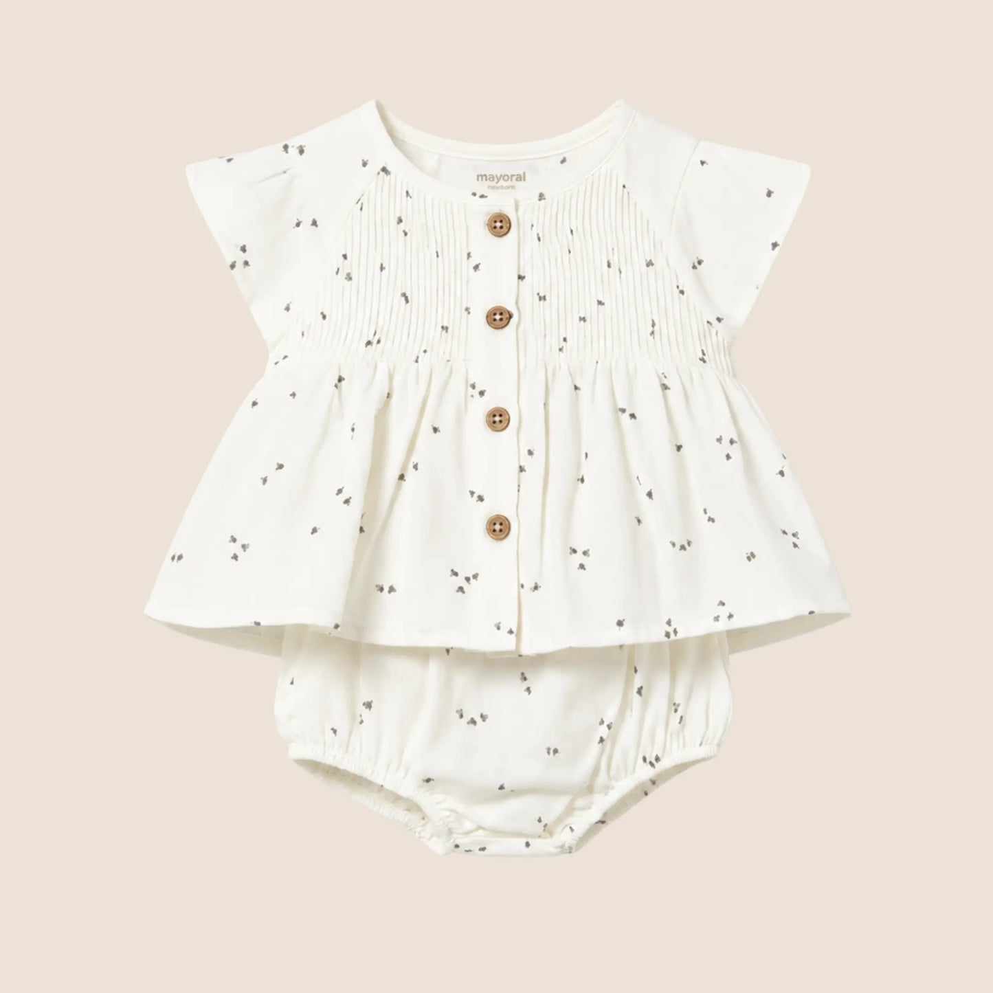 CONJUNTO CUBREPAÑAL Y BLUSA PARA RECIEN NACIDA