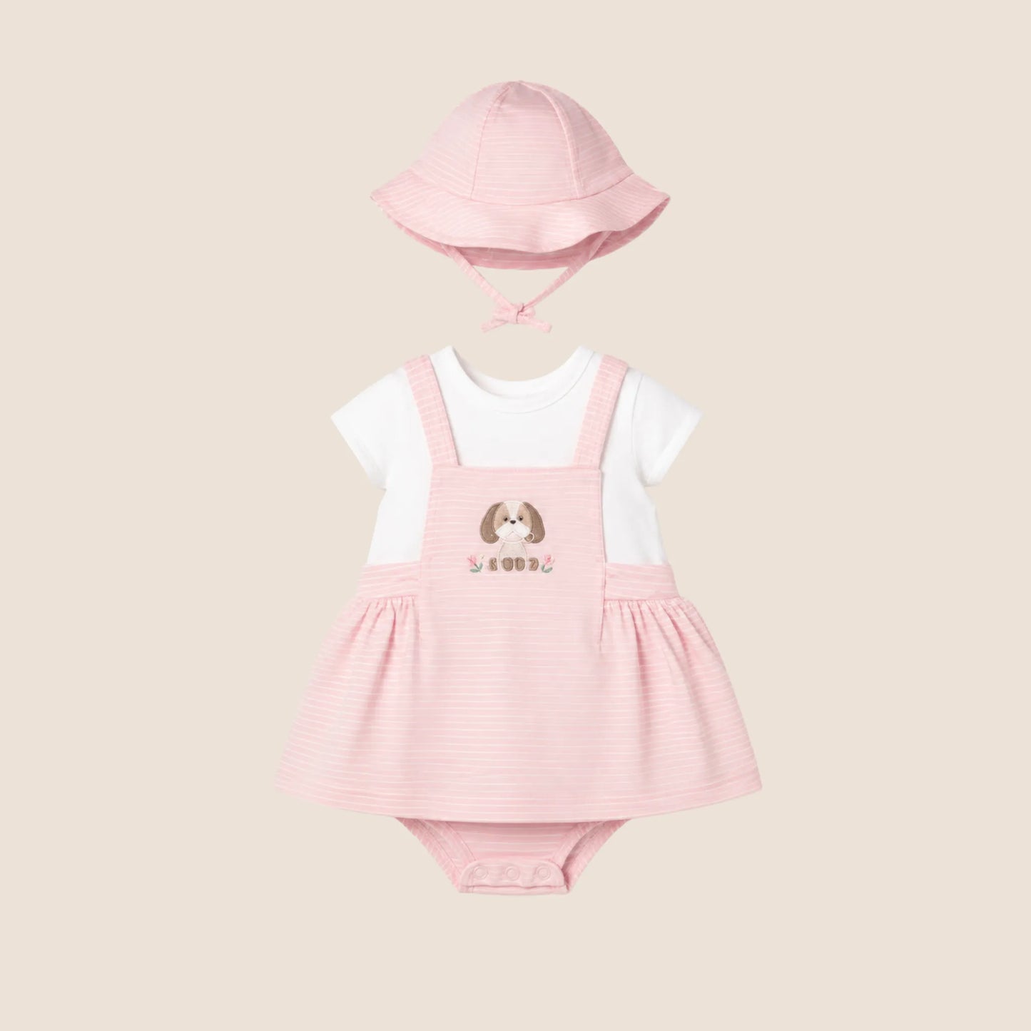 VESTIDO PETO SIMULADO CON GORRO RECIEN NACIDA MAYORAL