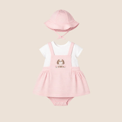 VESTIDO PETO SIMULADO CON GORRO RECIEN NACIDA MAYORAL