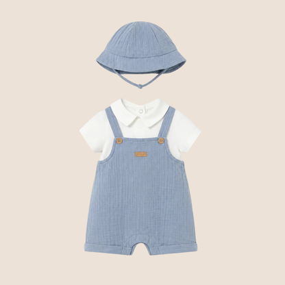PELELE PETO SIMULADO CON GORRO PARA RECIEN NACIDO