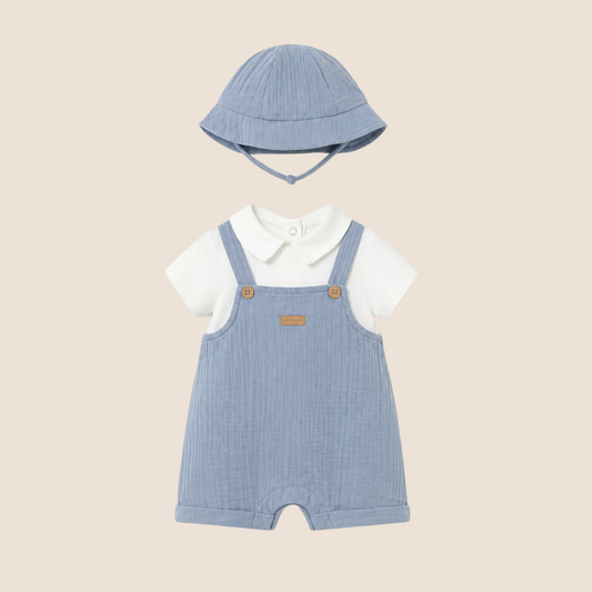 PELELE PETO SIMULADO CON GORRO PARA RECIEN NACIDO