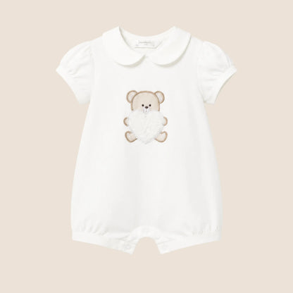 SET DE 2 PIJAMAS CORTOS BORDADOS PARA RECIEN NACIDA