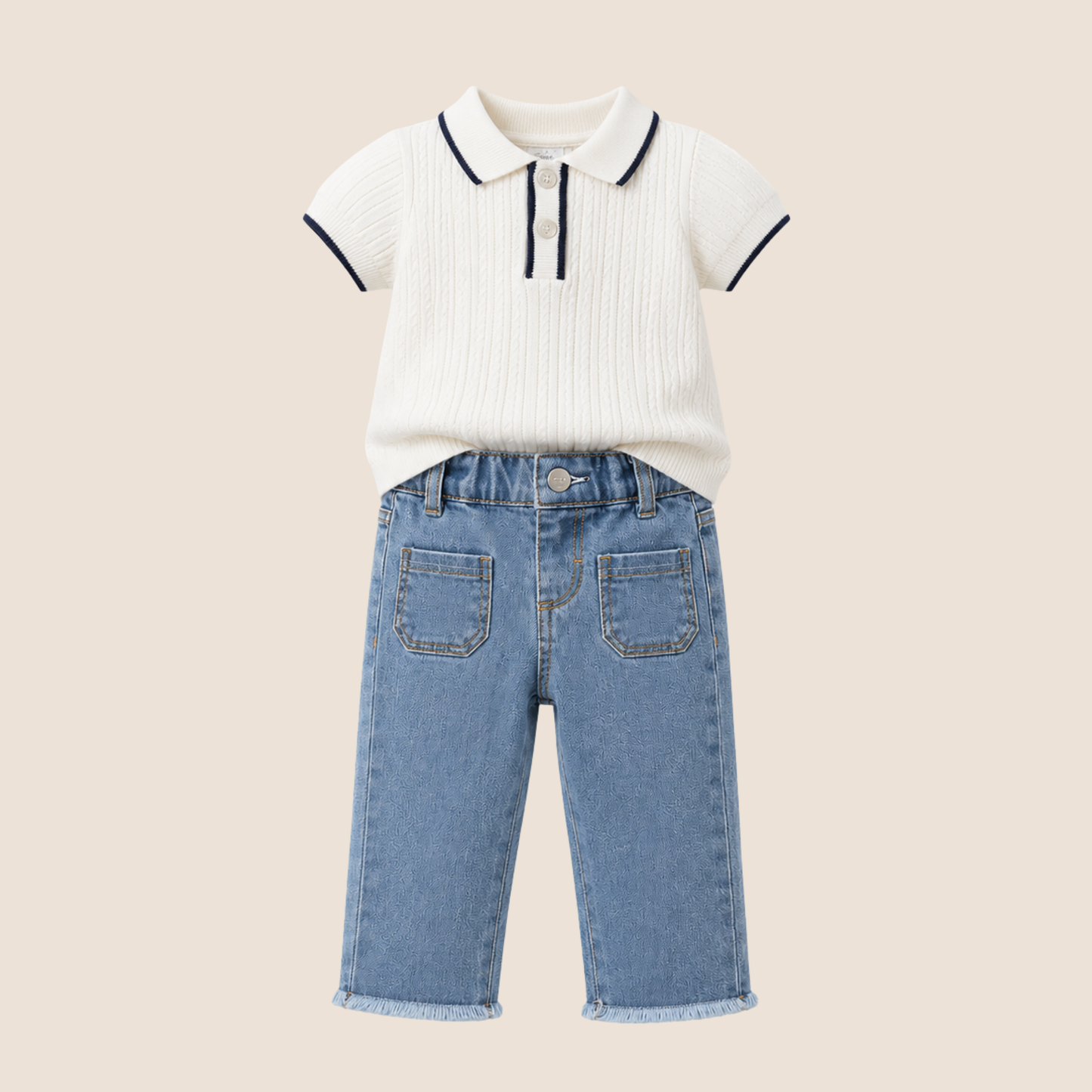 CONJUNTO BEBÉ PREMIUM - POLO TRICOT + PANTALON DENIM