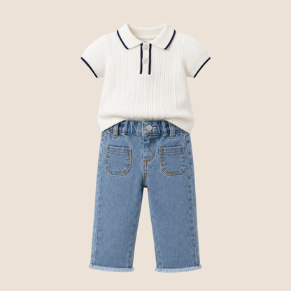 CONJUNTO BEBÉ PREMIUM - POLO TRICOT + PANTALON DENIM