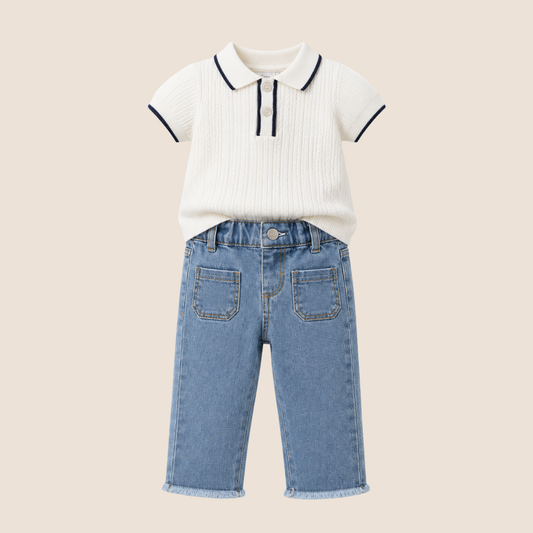 CONJUNTO BEBÉ PREMIUM - POLO TRICOT + PANTALON DENIM