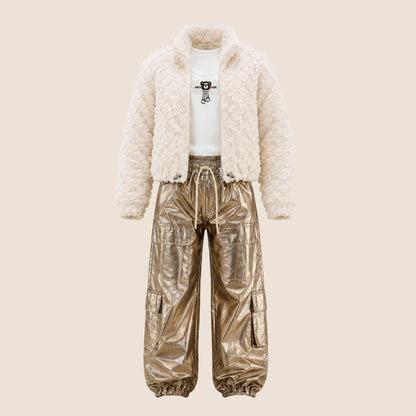 CONJUNTO CON CHAQUETA DE PELUCHE