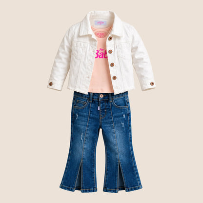 CONJUNTO DENIM  TIRAS 3 PIEZAS