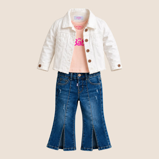 CONJUNTO DENIM  TIRAS 3 PIEZAS