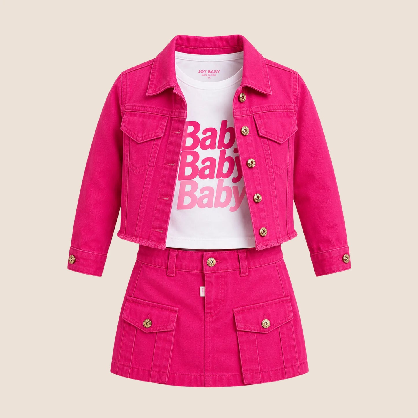 CONJUNTO TIPO DENIM 3 PIEZAS