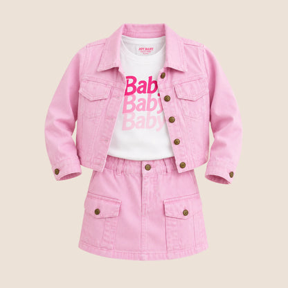 CONJUNTO TIPO DENIM 3 PIEZAS