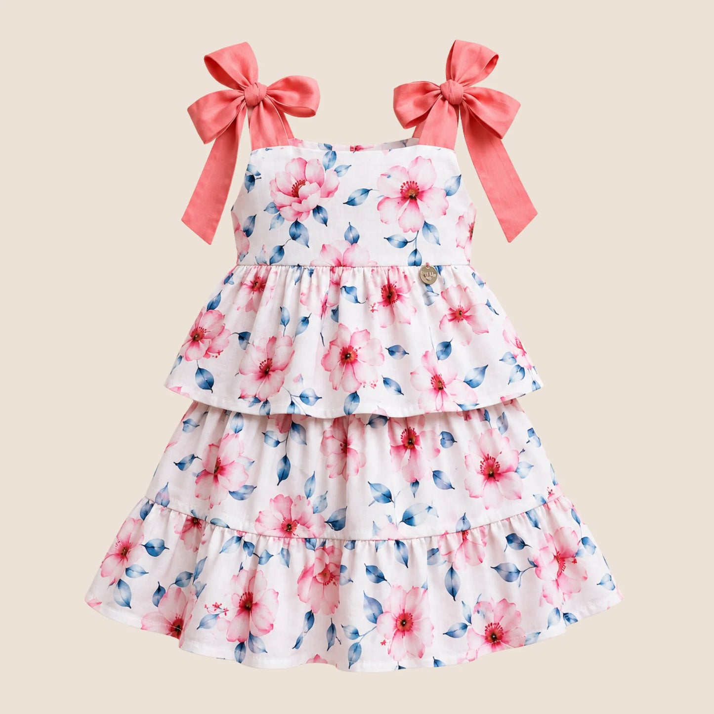 VESTIDO FLORAL CON TIRAS AJUSTABLES
