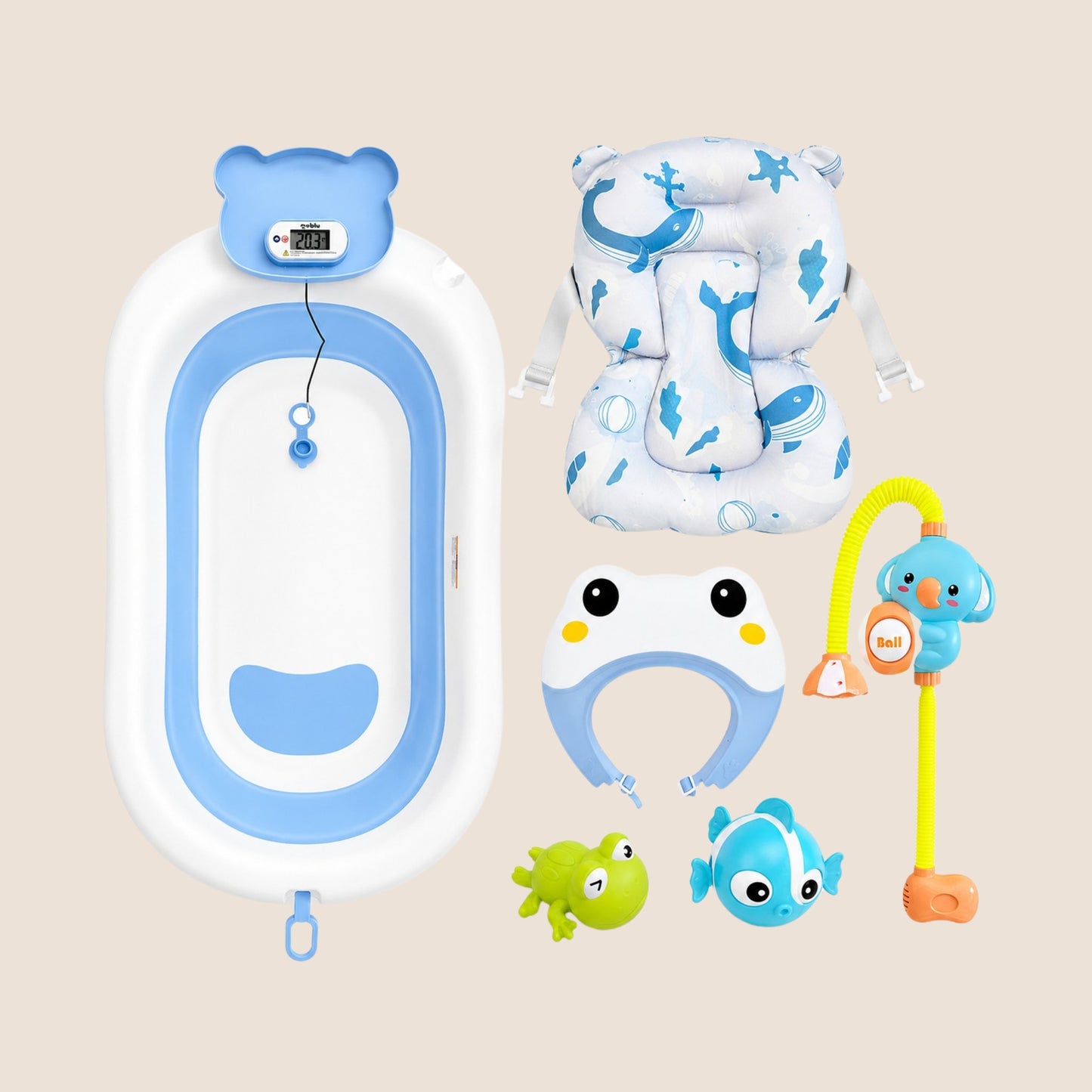 BAÑERA PLEGABLE EN COMBO-AZUL