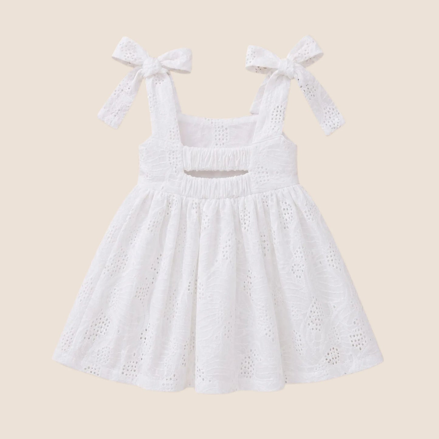 VESTIDO OJALILLO- BLANCO