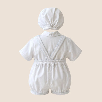 CONJUNTO BAUTIZO 4 PIEZAS- BEBÉ FELIZ BLANCO