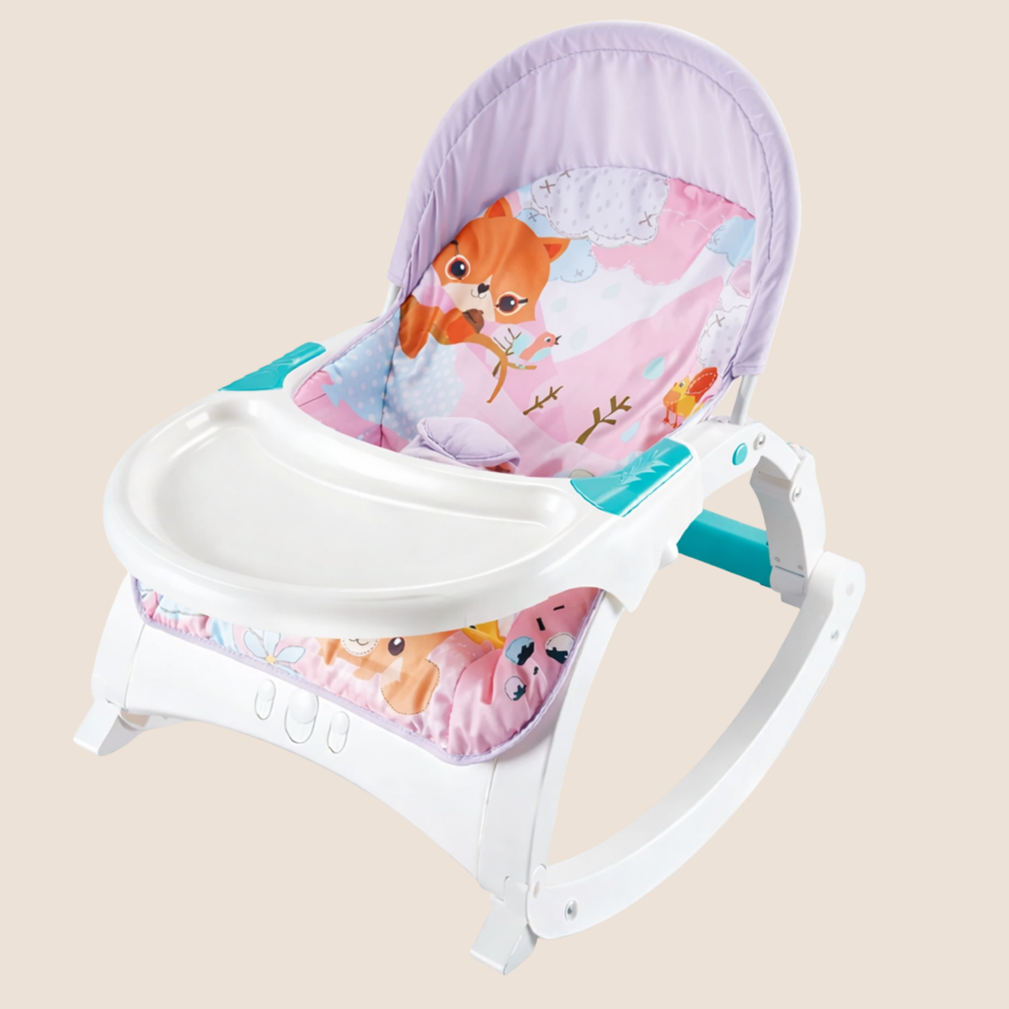 SILLA MECEDORA PARA BEBÉ CON BANDEJA Y ARCO DE JUEGOS