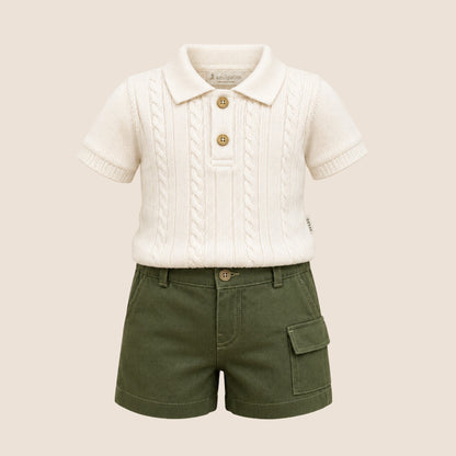 SET  SHORT Y CAMISA TEJIDA TIPO POLO