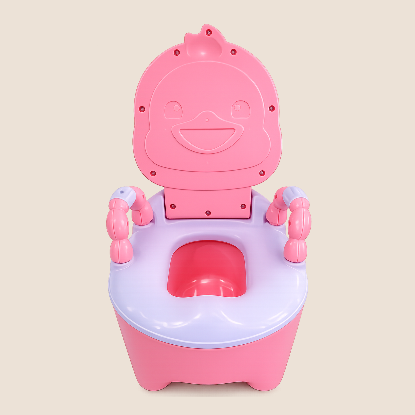 VASENILLA ENTRENADOR PARA BEBE DISEÑO DE PATITO CON RESPALDO