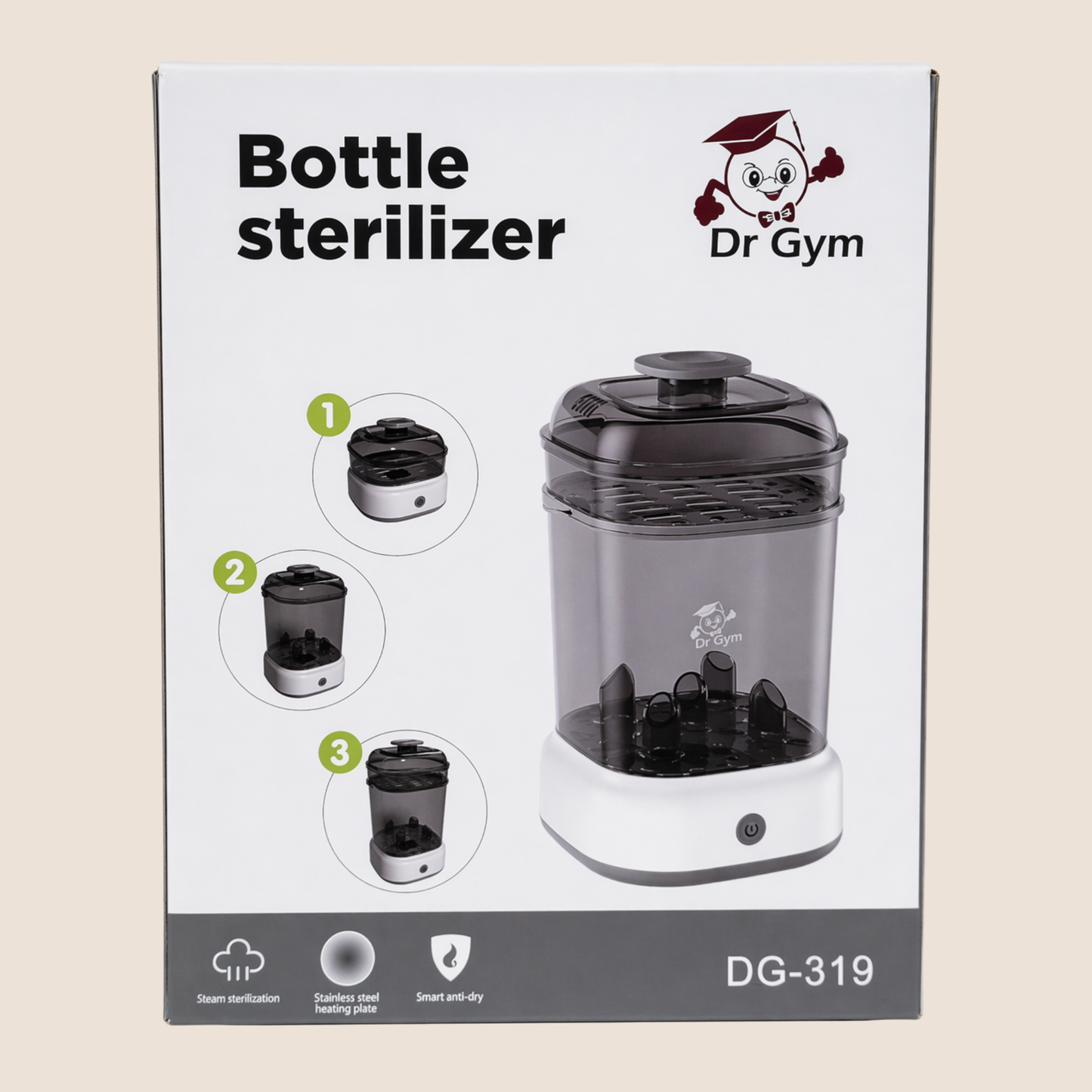 ESTERILIZADOR DE TETEROS ELECTRICO A VAPOR - DR GYM DG-319