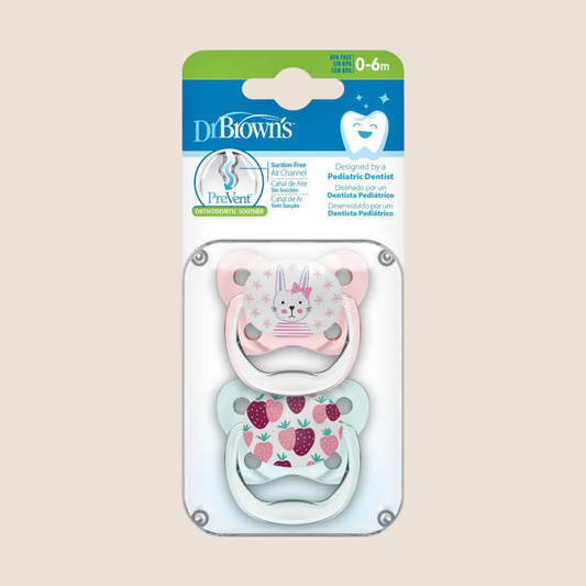 CHUPETES DR. BROWN’S PREVENT - DISEÑO ORTODONTICO 0-6 M