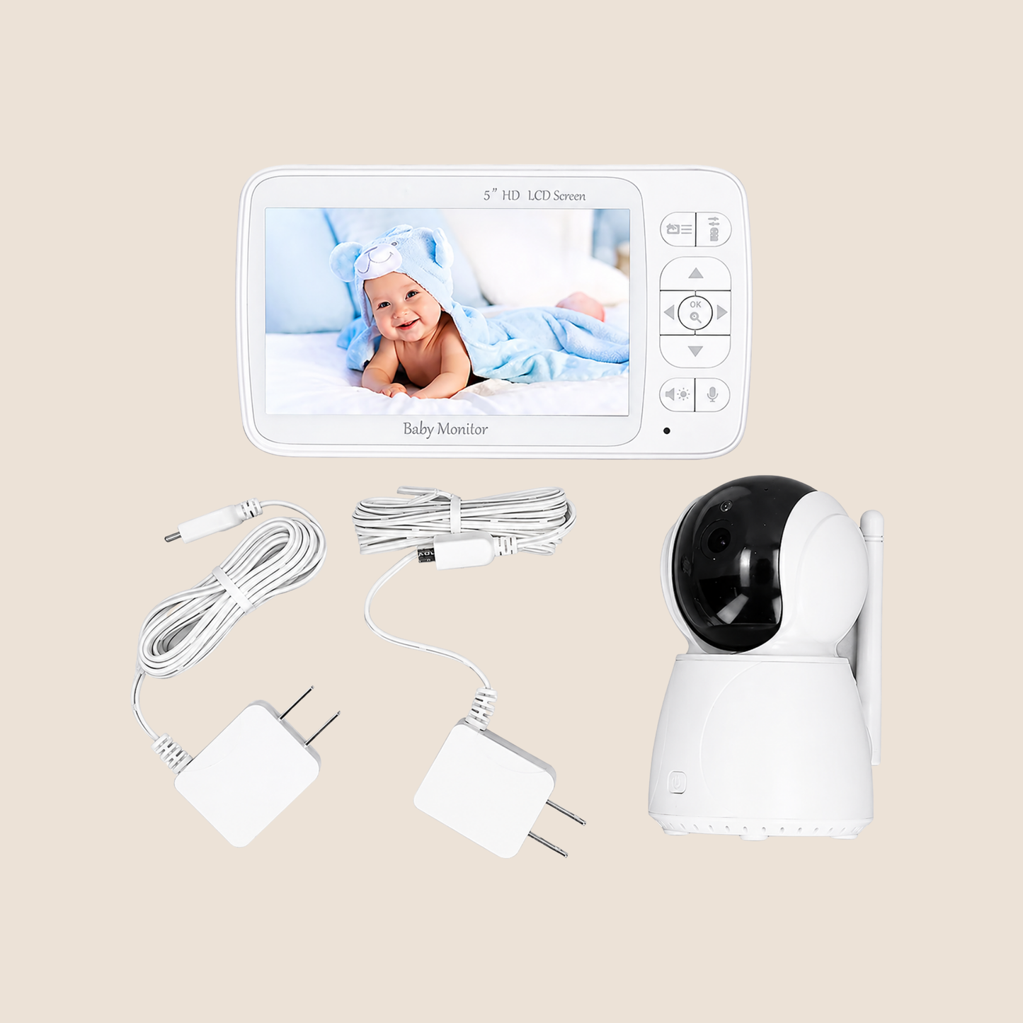 BABY MONITOR CON CAMARA HD Y PANTALLA 5¨ LCD
