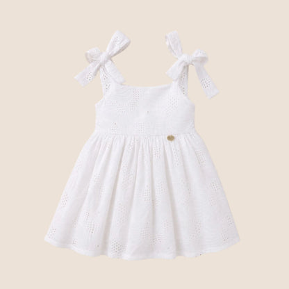 VESTIDO OJALILLO- BLANCO