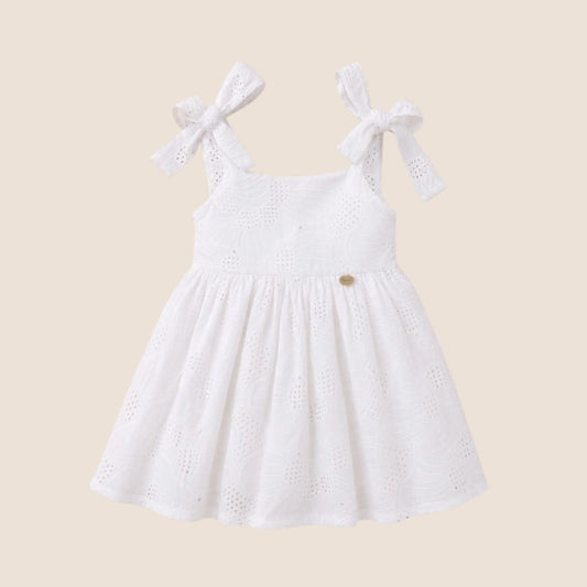 VESTIDO OJALILLO- BLANCO