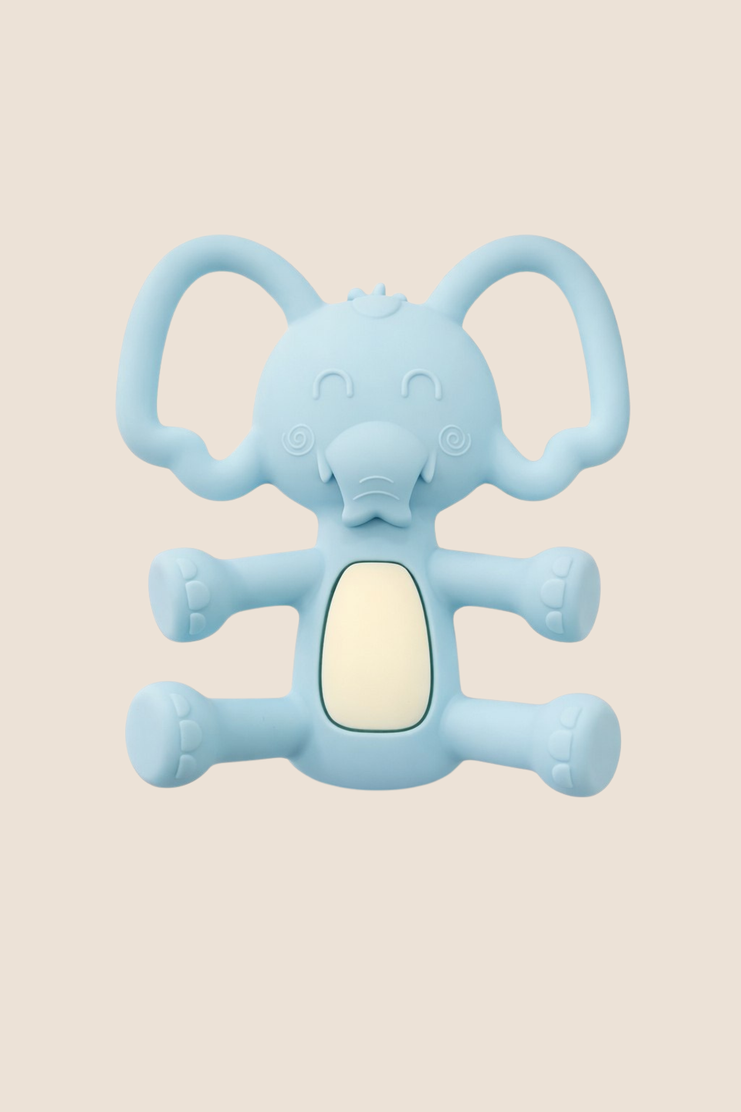MORDEDERO EN SILICONA DISEÑO ELEFANTE - AZUL