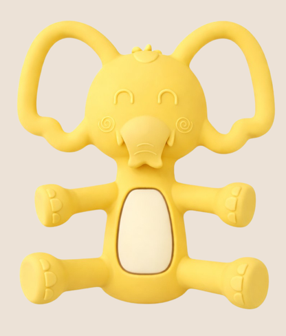 MORDEDERO EN SILICONA DISEÑO ELEFANTE - AMARILLO