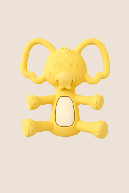 MORDEDERO EN SILICONA DISEÑO ELEFANTE - AMARILLO