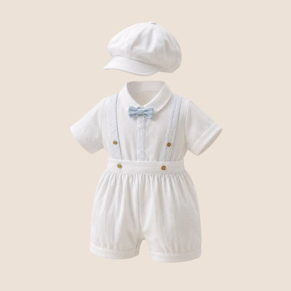 CONJUNTO BAUTIZO 4 PIEZAS- BEBÉ FELIZ BLANCO