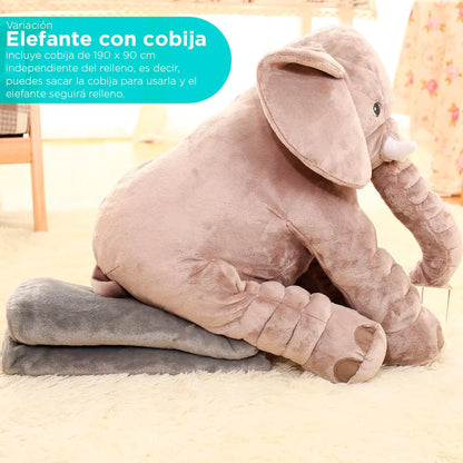 PELUCHE ELEFANTE ALMOHADA ANTIREFLUJO CON ILUMINACIÓN - 100% ANTIALÉRGICO COLOR GRIS