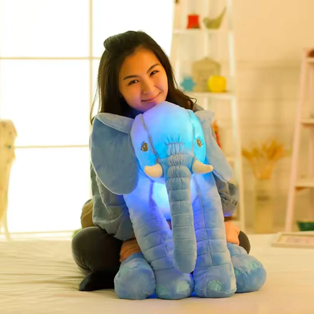 PELUCHE ELEFANTE ALMOHADA ANTIREFLUJO CON ILUMINACIÓN - 100% ANTIALÉRGICO COLOR AZUL