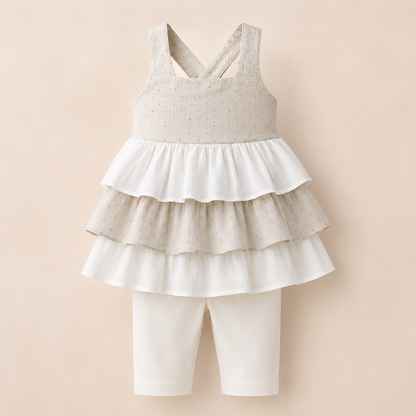 ⭕️ CONJUNTO 2 PIEZAS NIÑA BEIGE  CHOCOMIEL|MARA BABY