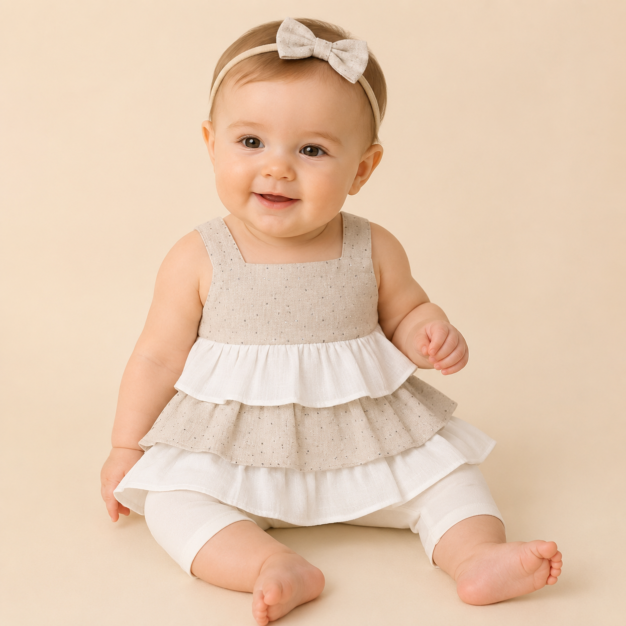 ⭕️ CONJUNTO 2 PIEZAS NIÑA BEIGE  CHOCOMIEL|MARA BABY
