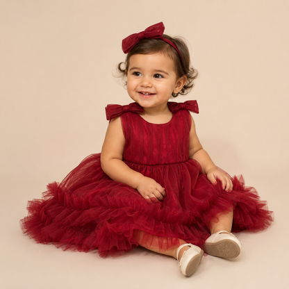 ⭕️ VESTIDO TULL VINO|MARA BABY