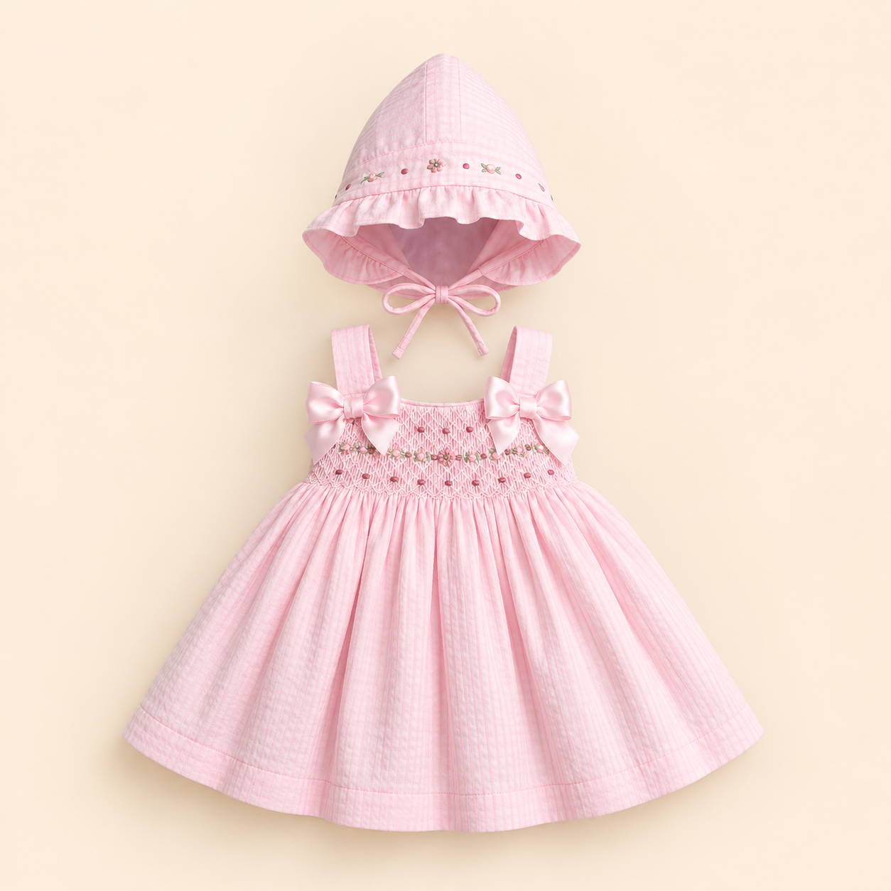 ⭕️ VESTIDO COLOMBIANO BORDINO ROSA|MARA BABY