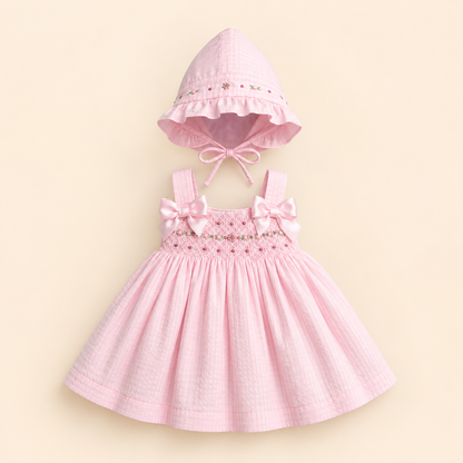 ⭕️ VESTIDO COLOMBIANO BORDINO ROSA|MARA BABY